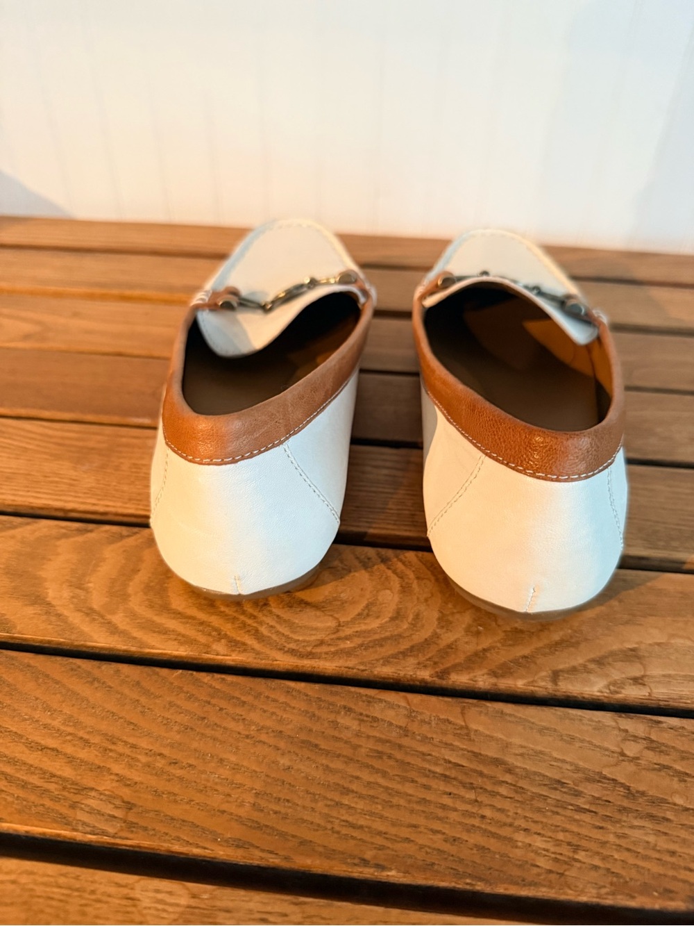 Patricia Nash Ivory and tan Leather Trevi loafers Sz 6.5 EUC - Picture 6 of 7